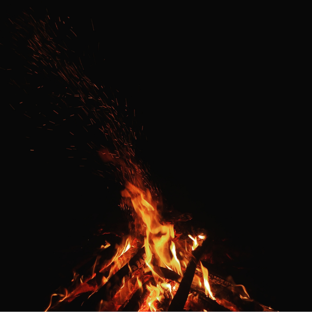 Digital Marketing metaphor image of a small bonfire