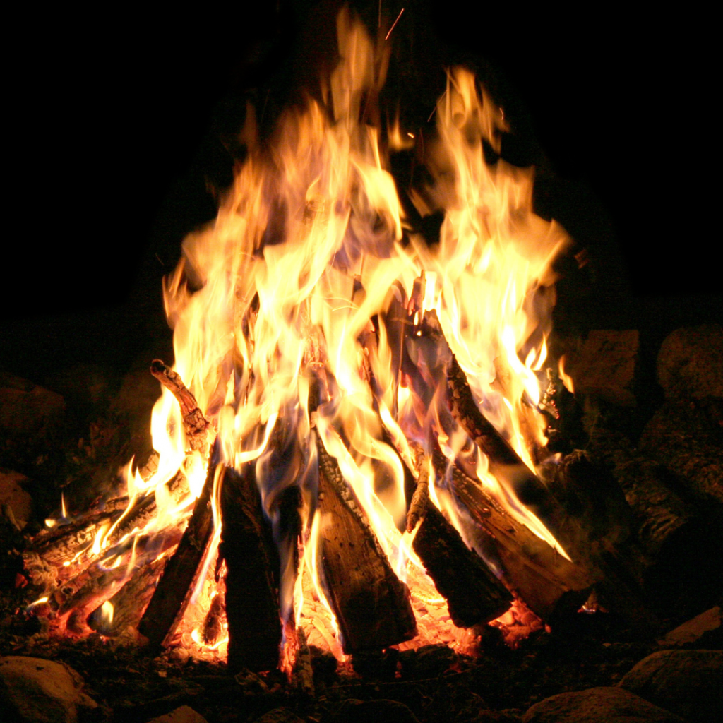 Digital Marketing metaphor image of a growing bonfire